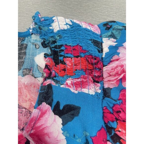 Torrid Women's Floral Rayon Slub Button-Front Flutter Sleeve Top 2 Plus Size - Picture 4 of 15